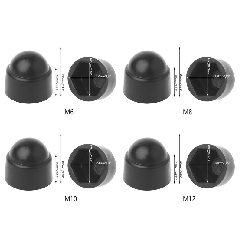 10Pcs M6 M8 M10 M12 Bolt Nut Dome Protection Caps Covers Exposed Hexagon Plastic Car Wheel Lug Nuts
