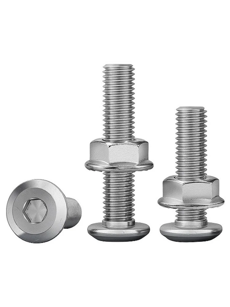 M3 M4 M5 M6 M8 M10 M12 A2 304 Stainless Steel Flat Head Chamfered Hexagon Bolts Flange Nut Combination
