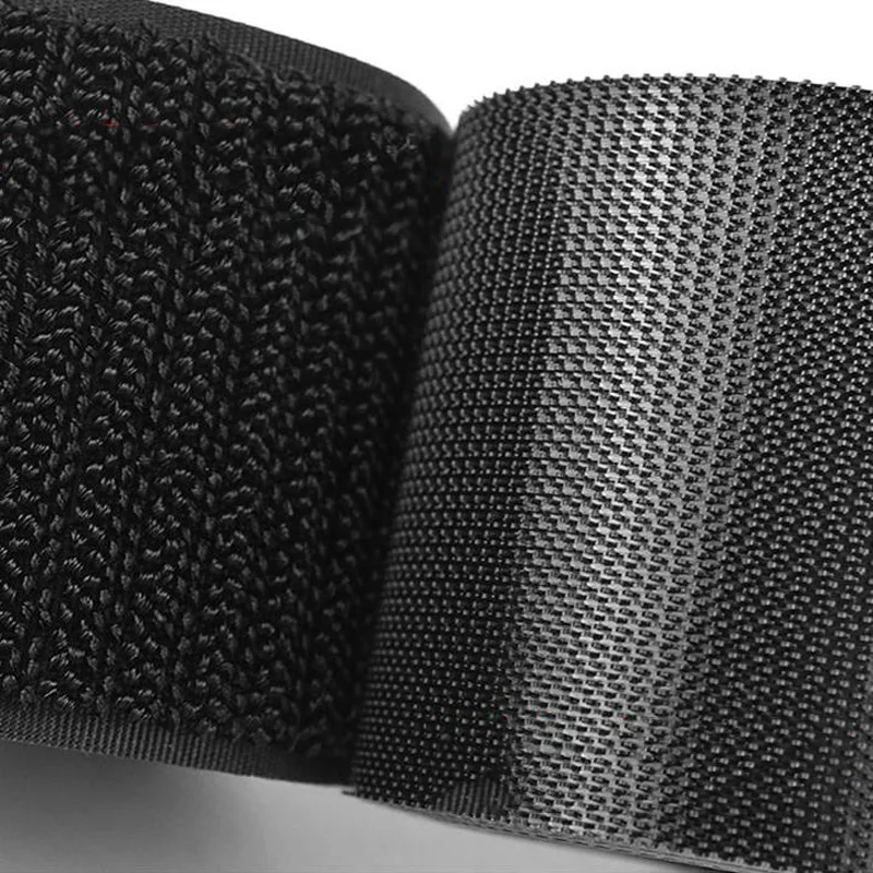 1meter Soft Safe Baby Fastener Tape 20/25/30/38/50mm Transparent White Black No Glue Hooks Loops Tape for Sewing-on Accessories