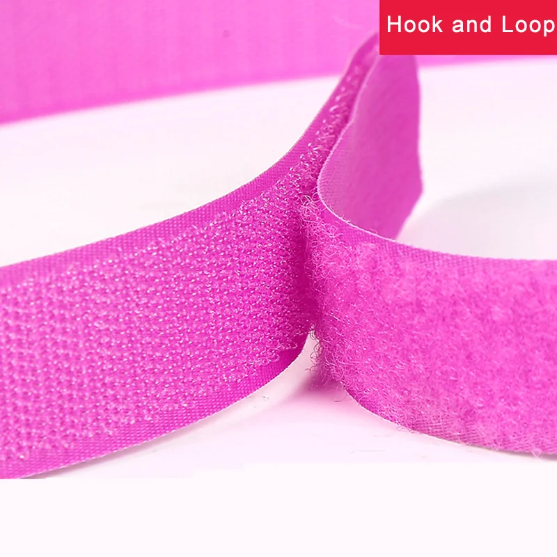2M/Pairs Colorful Sew On Hook and Loop Tape Non-Adhesive Fastening Nylon Fabric Tape DIY Craft Interlocking Tape Sewing Fastener