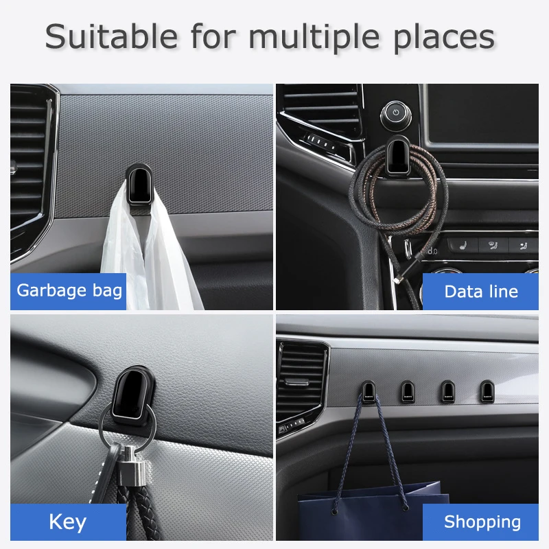 Organizer Storage Hanger for Headphone Key Dashboard Phone Charger Cable Manager Hook Auto Adhesive Hook Hanger Automotive Part