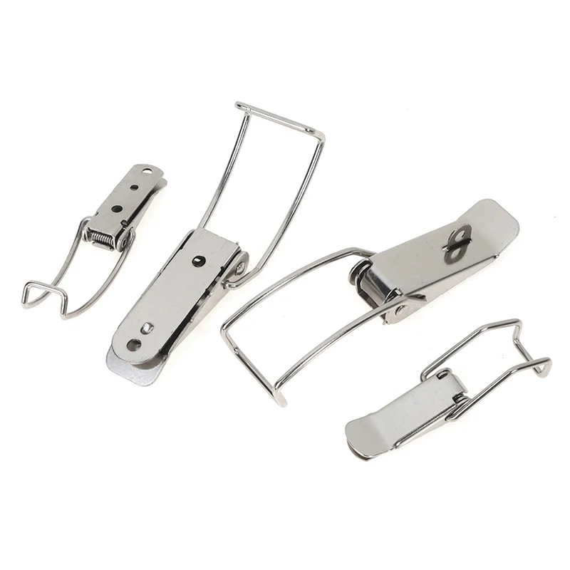 Stainless Steel Hasp Latch Lock Metal Box Locking Long Toggle Catch Buckle Loaded Hinges Furniture Hardware Accessories