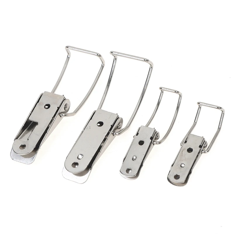 Stainless Steel Hasp Latch Lock Metal Box Locking Long Toggle Catch Buckle Loaded Hinges Furniture Hardware Accessories