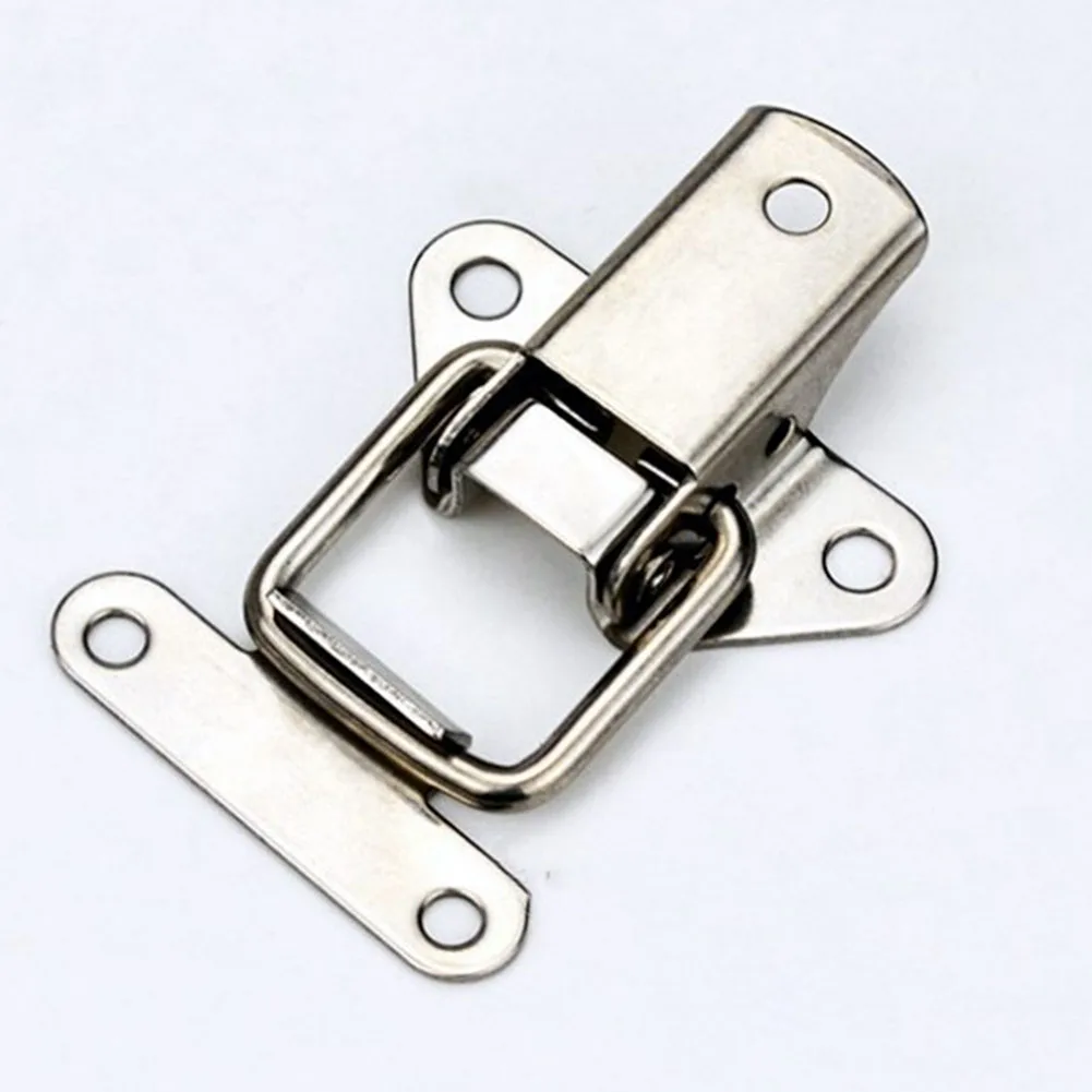 4pcs Tool Box Buckle Hook Lock Stainless Steel Spring Loaded Draw Toggle Latch Clamp Clip Hasp Latch Catch Clasp Hardware
