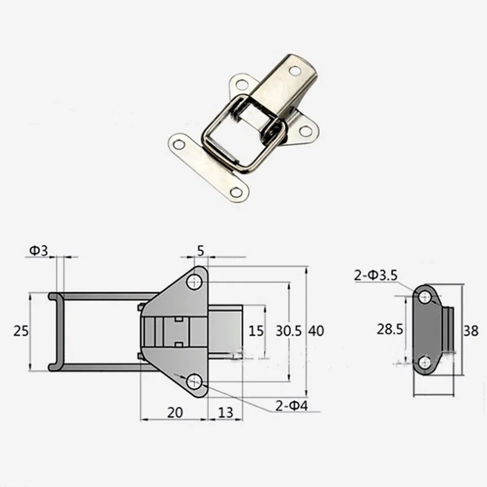 4pcs Tool Box Buckle Hook Lock Stainless Steel Spring Loaded Draw Toggle Latch Clamp Clip Hasp Latch Catch Clasp Hardware