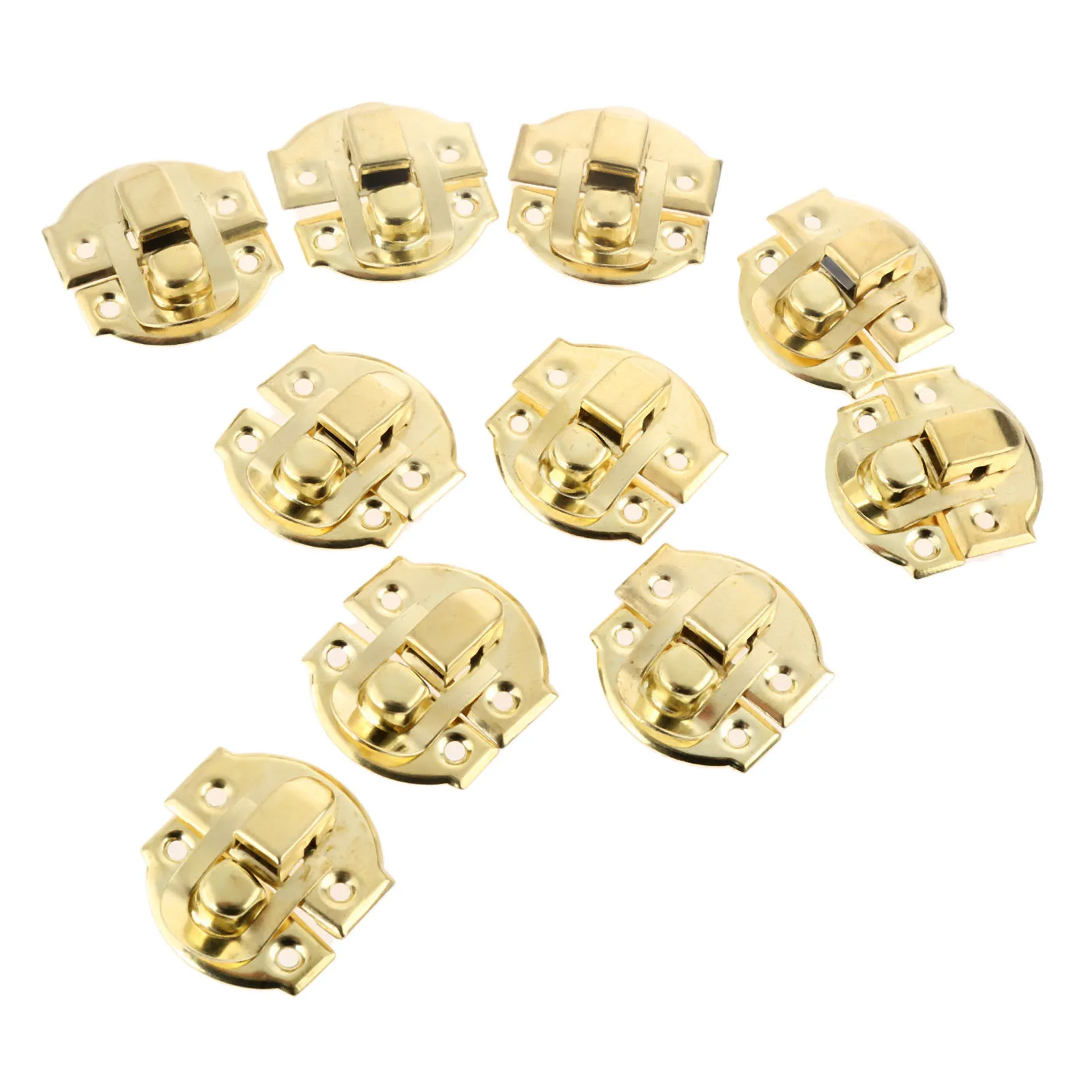10Pcs Antique Gold Box Hasps Iron Lock Catch Latches for Jewelry Chest Box Suitcase Buckle Clip Clasp Vintage Hardware 27*29mm