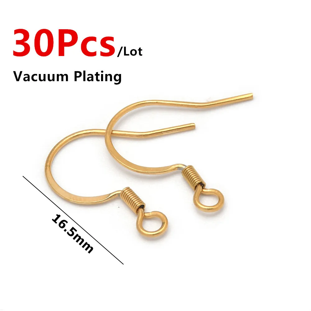 30pcs gold ear wire