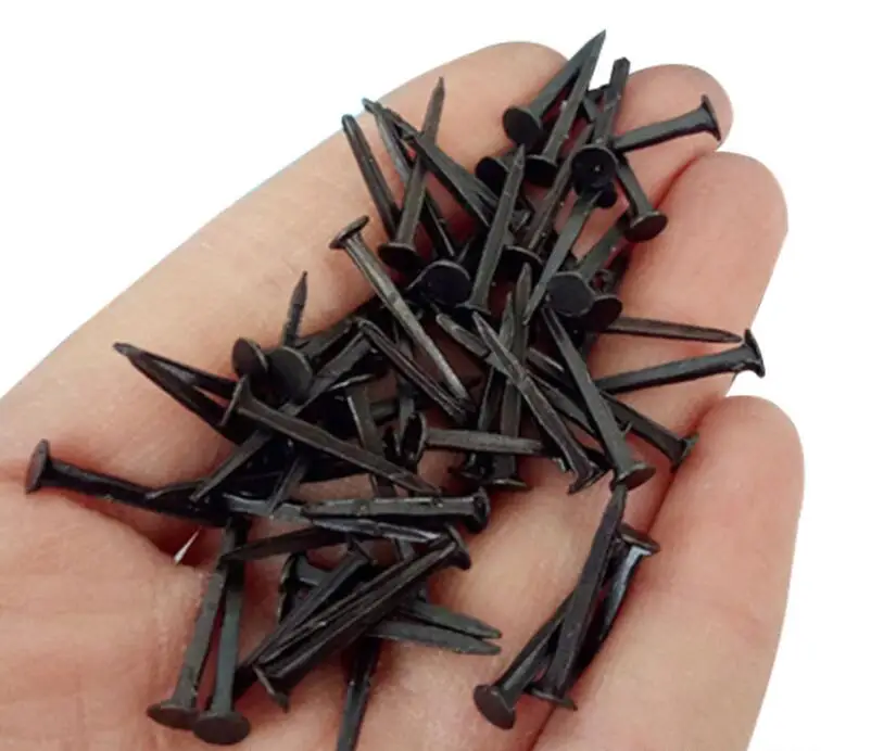 50g！Black Shoe Nails Square Small Iron Nails Woodboard Fall Leather Nails Triangle Nails Spikes Revised Mini Mending Shoes