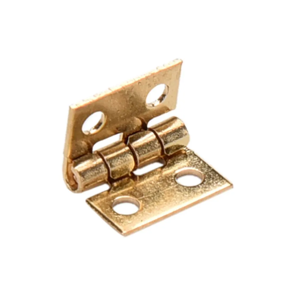 20pcs 10x8mm Tiny Gold/Silver Mini Small Metal Hinge For 1/12 House Miniature Cabinet Dollhouse Furniture Fittings Home Hardware