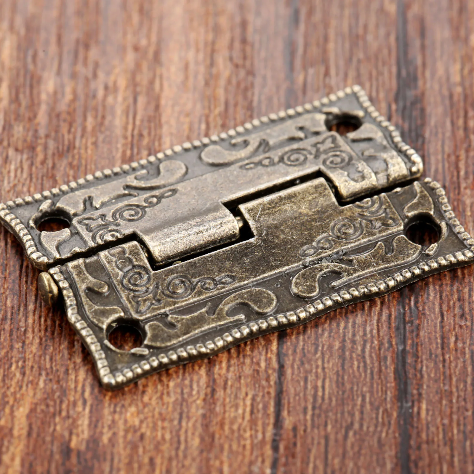 2Pcs Antique Bronze Hinges Cabinet Door Drawer Decorative Mini Hinge For Jewelry Wooden Box Furniture Hardware 35*23mm