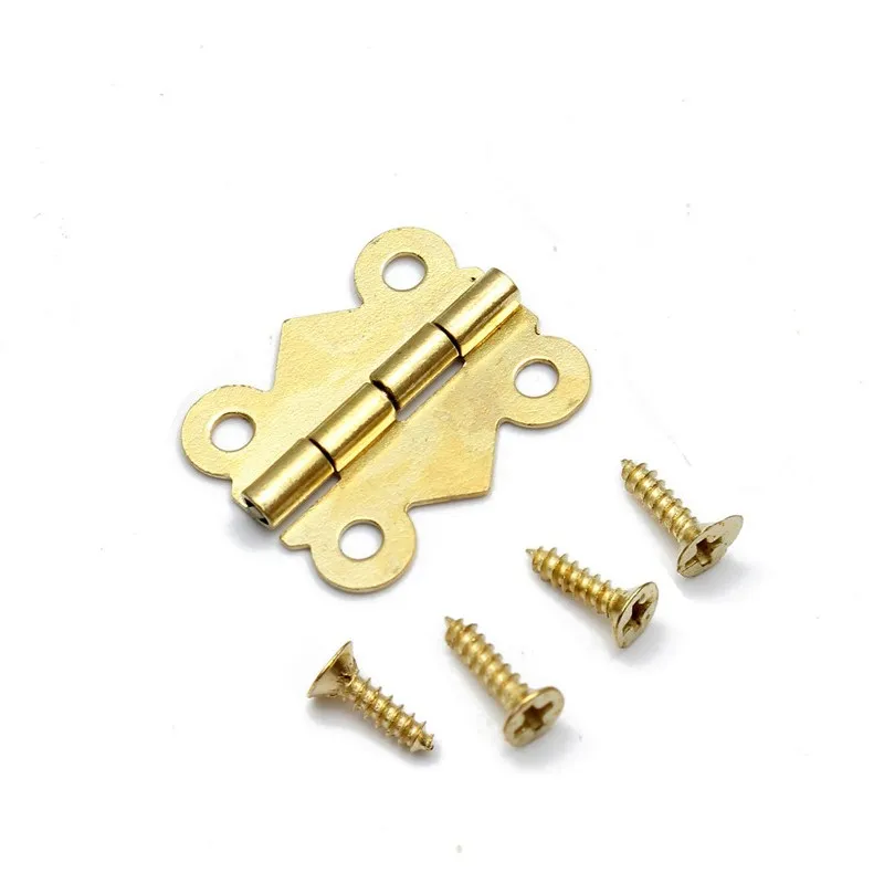 10pcs KAK 20mm x17mm Bronze Gold Silver Mini Butterfly Door Hinges Cabinet Drawer Jewellery Box Hinge For Furniture Hardware