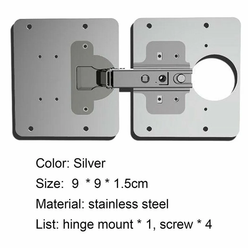 Mounting Plate Set Stainless Steel Hinge Fixing Plate Cabinet Door Maintenance Mounting Plate Restorer Installer Cabinet Hinge