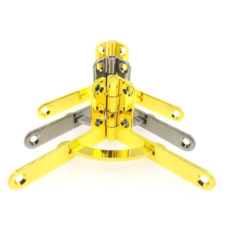 4PCS Golden hinge bisagra 90 degree angle furniture support spring hinge for wine box jewelry gift box furniture accessories
