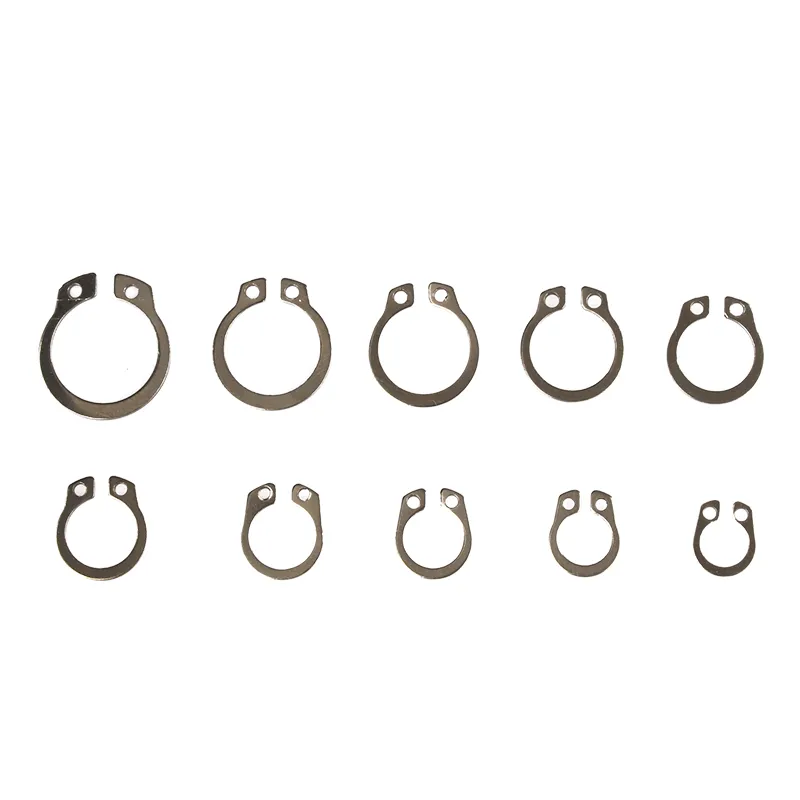 100PCS Circlip Set External/Internal Retaining E-type Cir clip Lock Snap Ring Set holes Shaft Collar Washer Stainless Steel