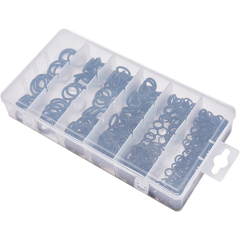 445Pcs O Ring Kit 6 Sizes NBR Metric O Rings Assortment Kit Rubber Sealing Washer for Plumbing Gas Automotive and Faucet Repair
