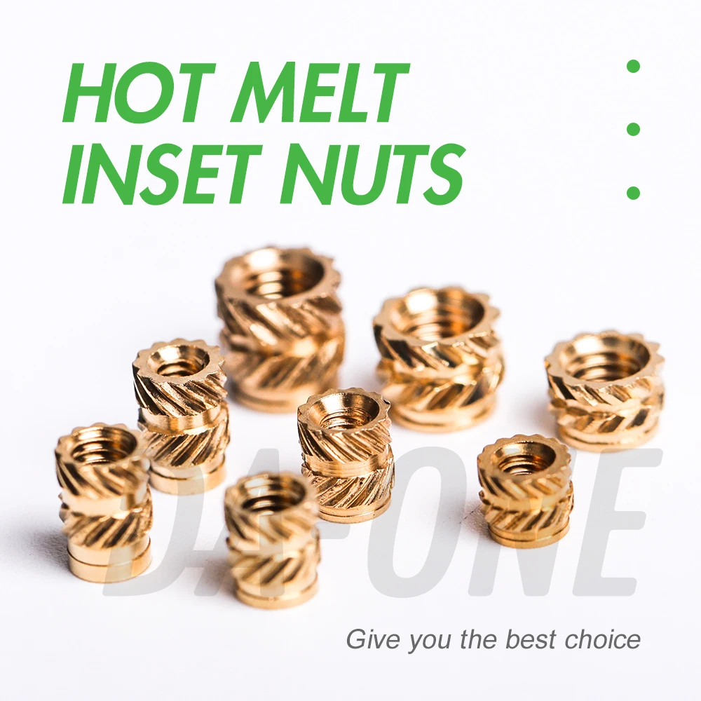 Brass Insert Nut Set Hot Melt Knurled Thread Heat Injection Molding Embedment Copper Nut M2 M2.5 M3 M4 M5 M6 for Attach 3D Print
