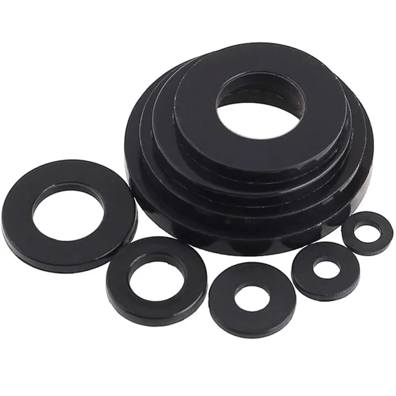 700pcs Black Nylon Washer Box M2-M12 Nine Specification Set Flat Washer Fasteners