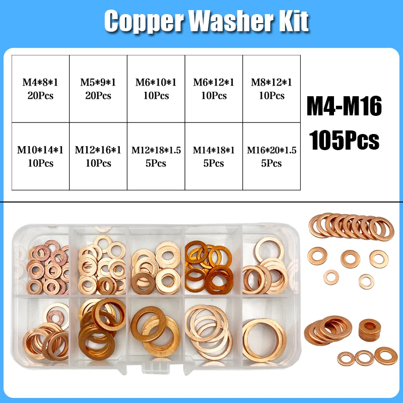 105pcs Copper washer
