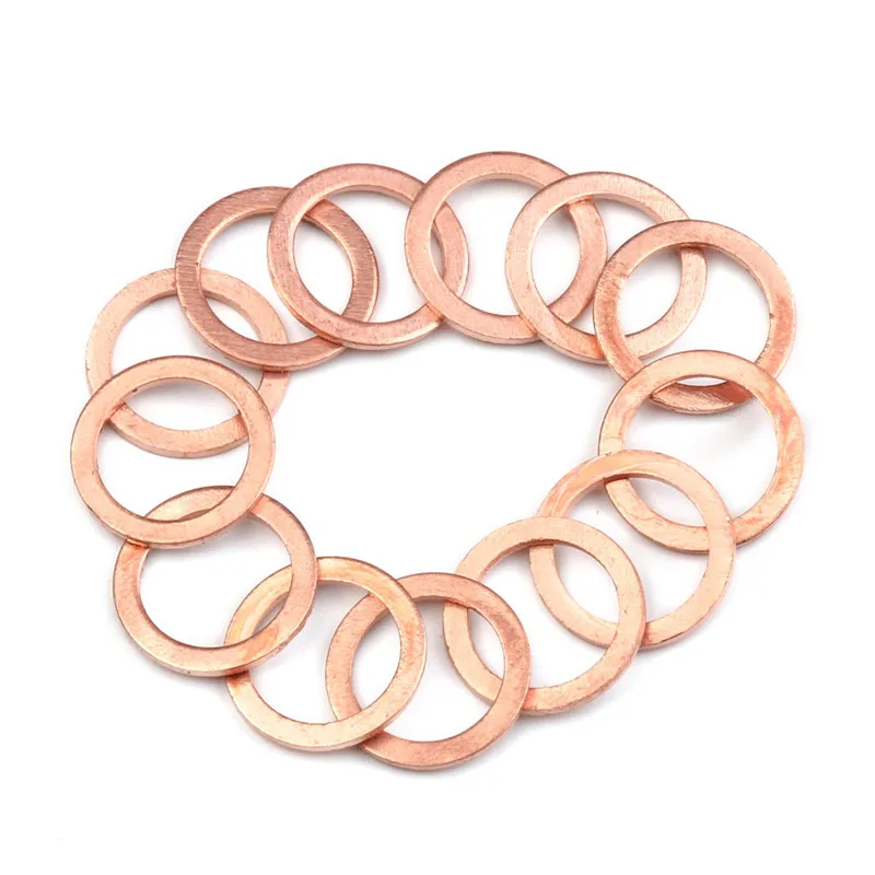 10/50PCS Solid Copper Washer Gasket Flat Ring Seal Sump Plug Oil Seal Fittings Washers Fastener Hardware Accessories