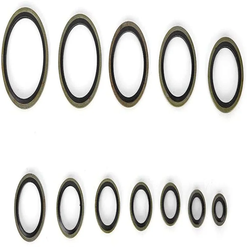 240pcs/Box High Press Hydralic Rubber Oil Pip Bonded Washer Metal Drain Plug Gasket Fit Combined Sealing Ring