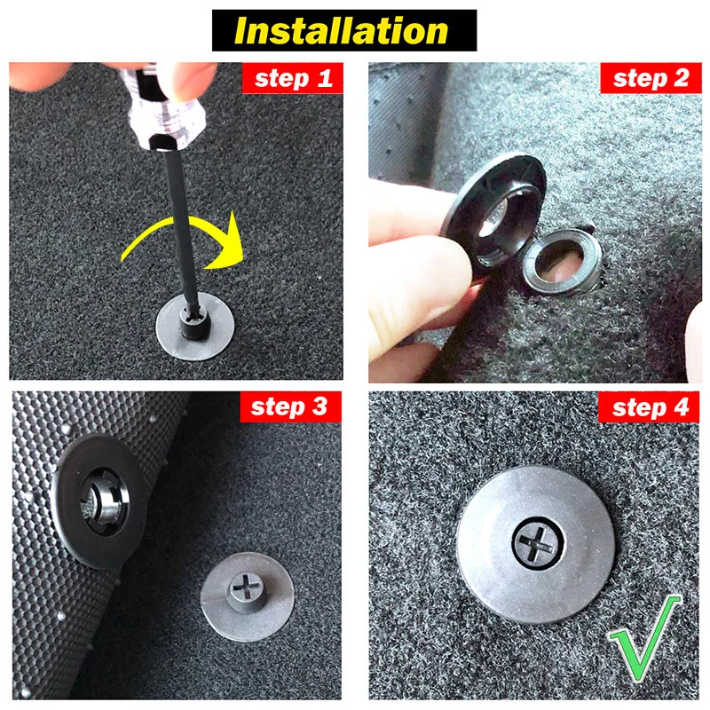 8pcs Universal Car Floor Mat Clips Retention Holders Grips Carpet Fixing Clamps Buckles Anti Skid Fastener Retainer Resistant