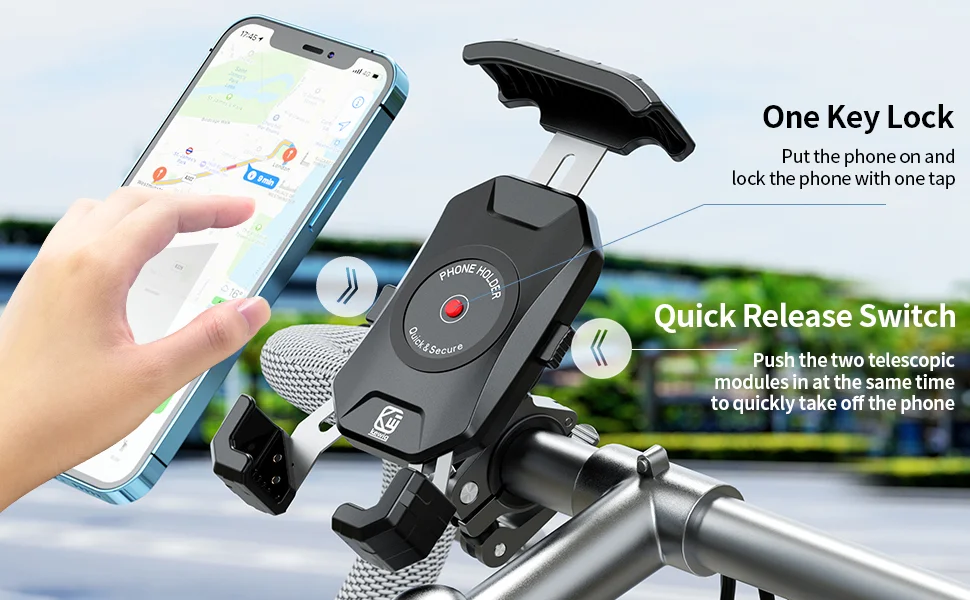 Motorcycle Mobile Phone Bracket Bicycle Quick Installation Handle Clip ApplicableTo Aluminum Alloy Mounting Base Of Scooter