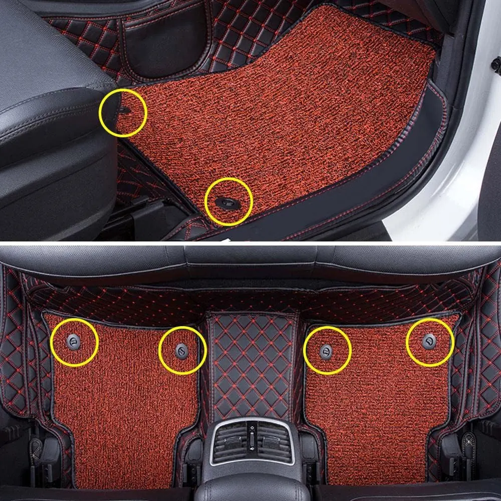10pcs Car Mat Retainer Carpet Buckle Twist Clip Dual Layer Fixing Mounting Grip Clamps Floor Anti-Slip Car Interior Accessories