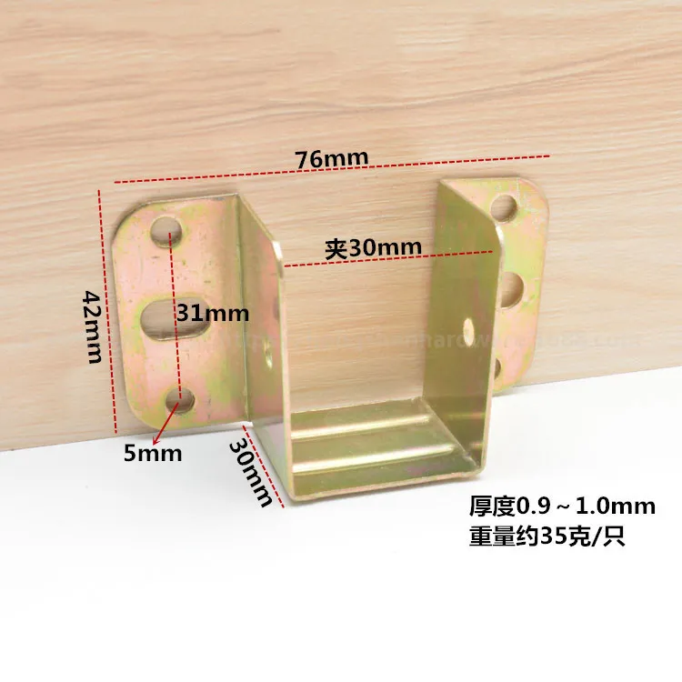 8pcs Bed Beam Support Metal Stand Wooden fixed Connector Thicken bed hinges Hook Corner Code Furniture Hardware Accessories