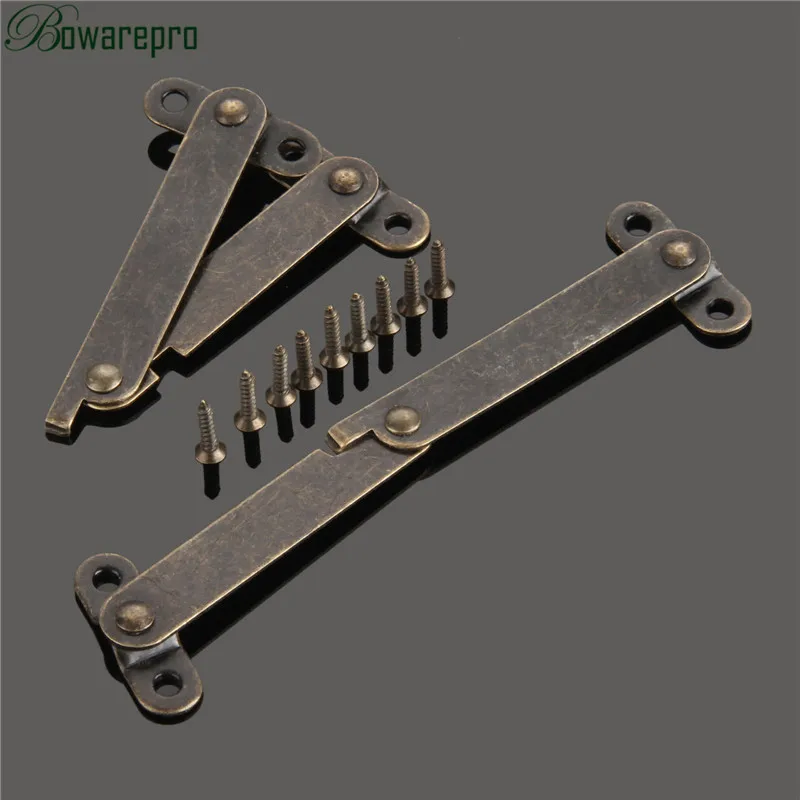 bowarepro Cabinet Cupboard Door Furniture Lift up Strut Lid Flap Stay Support Hinge Furniture Hinges Jewelry Box Hardware 61mm