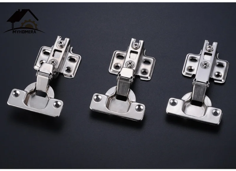 10 Pcs Hinges Stainless Steel Hydraulic Cabinet Door Hinge Damper Buffer Soft Quiet Closing for all Kitchen Cupboard Furniture