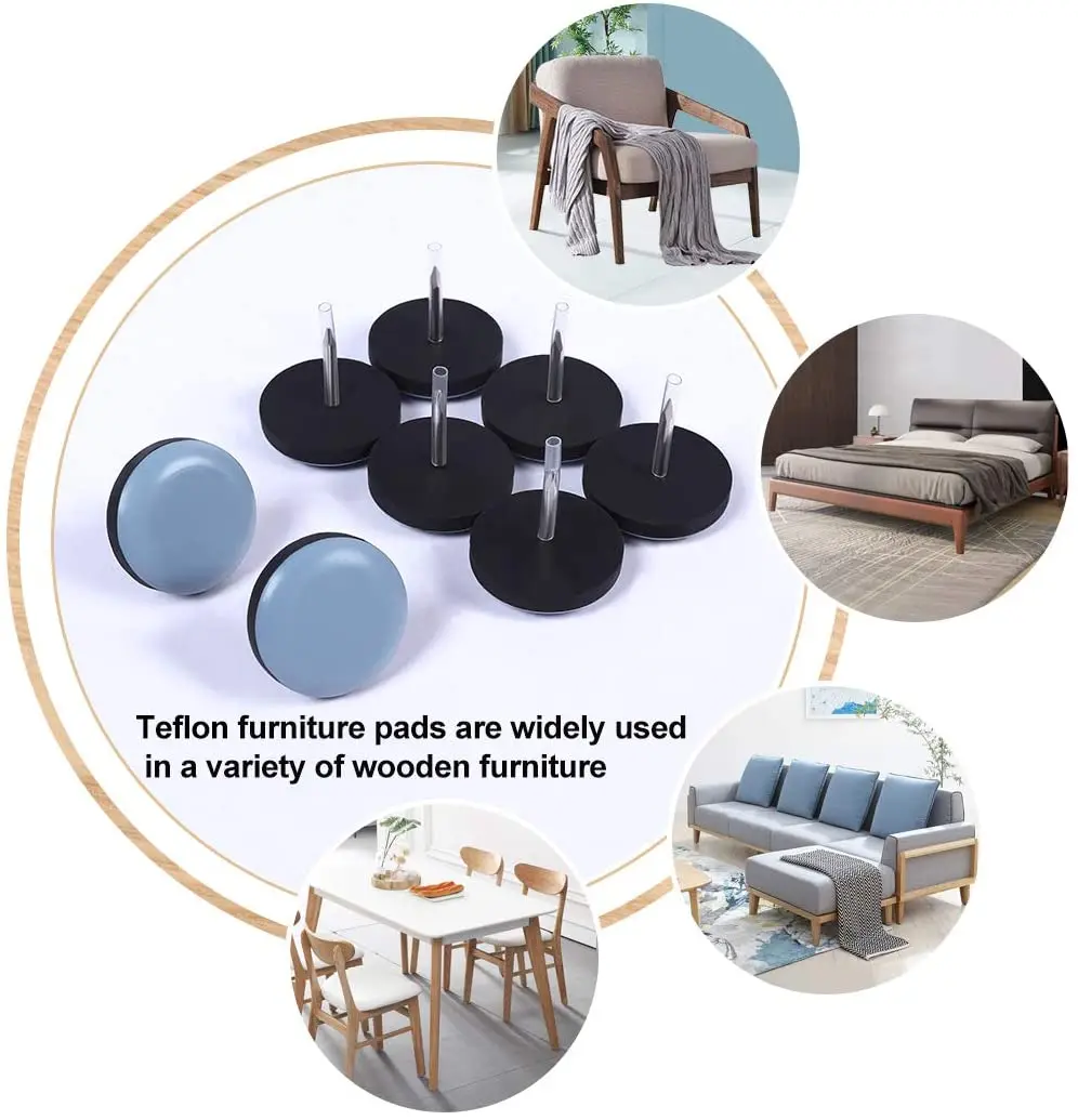 8Pcs Furniture Sliders Furniture Gliders Floor Protector Slider Pads Chair Leg Movers for Hardwood Floors Carpet Table Sofa