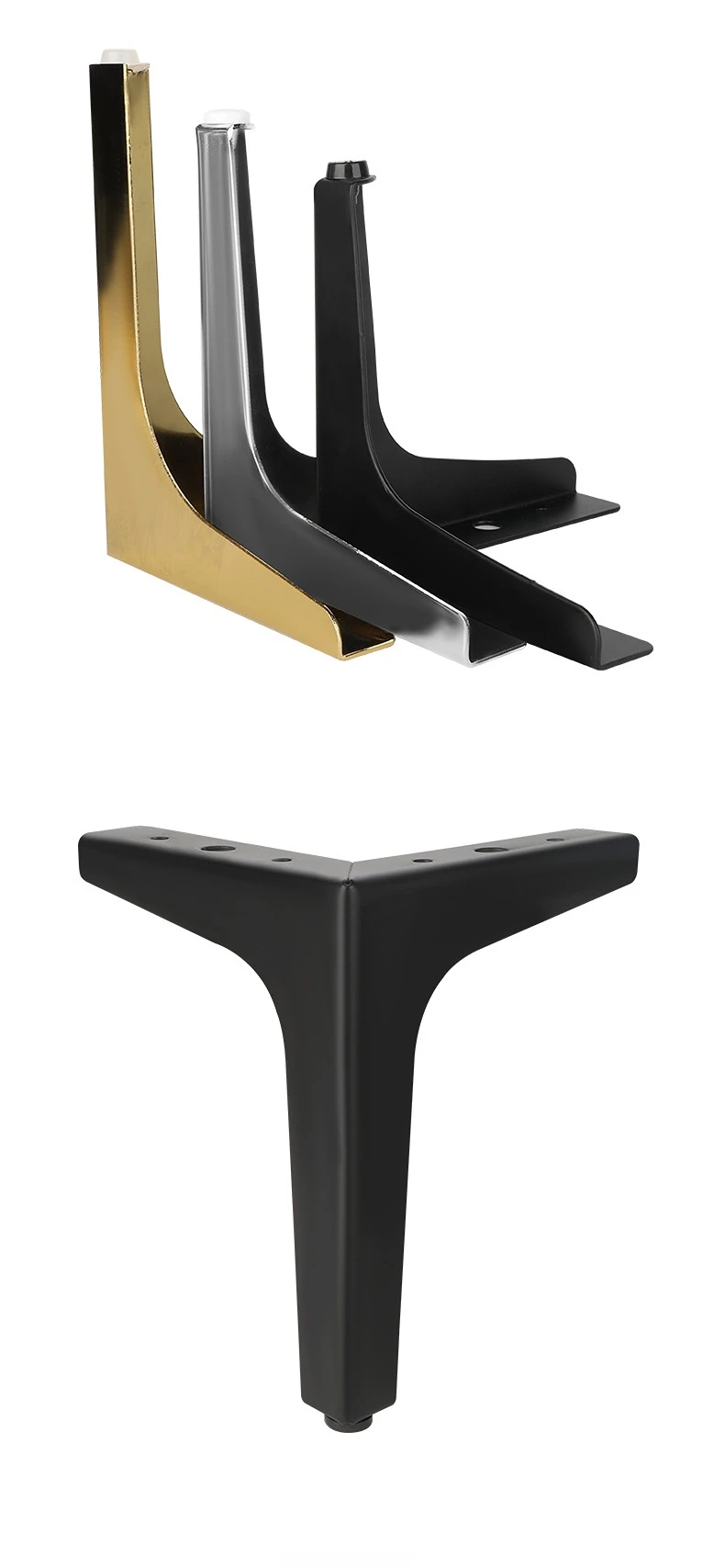 4Pcs/Set Household Furniture Legs Luxury Gold Black Silver Heavy Duty Metal Sofa Feet for Table Chair Desk Furniture Hardware