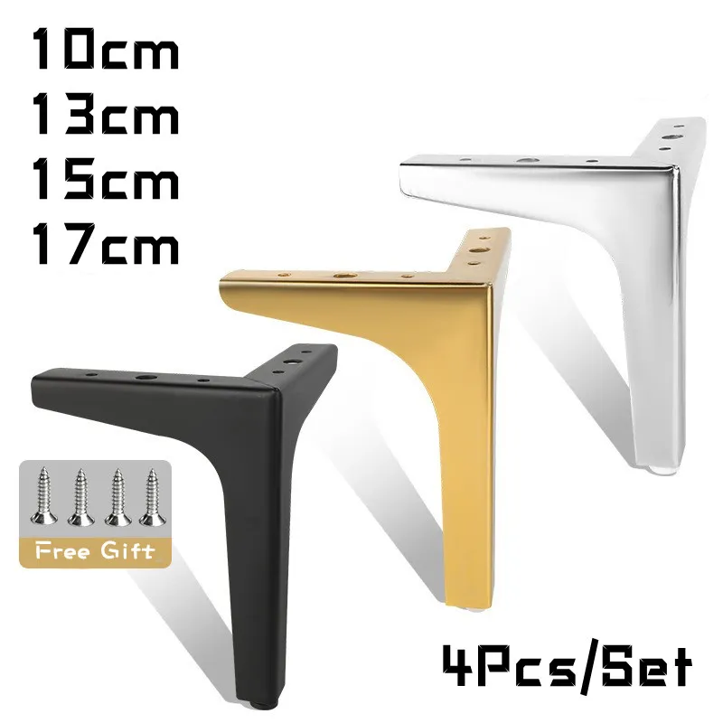 4Pcs/Set Household Furniture Legs Luxury Gold Black Silver Heavy Duty Metal Sofa Feet for Table Chair Desk Furniture Hardware