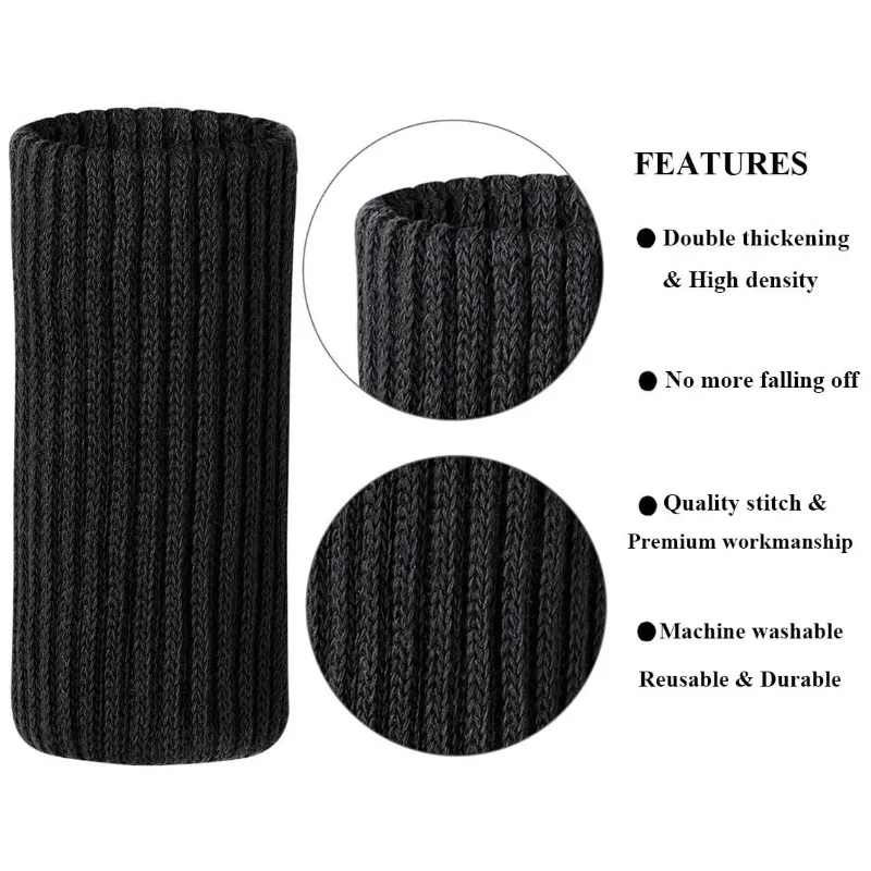 24pcs Furniture Leg Socks Knitted Chair Leg Floor Protectors Non Slip Furniture Booties Thickening Table Feet Covers Chair Caps