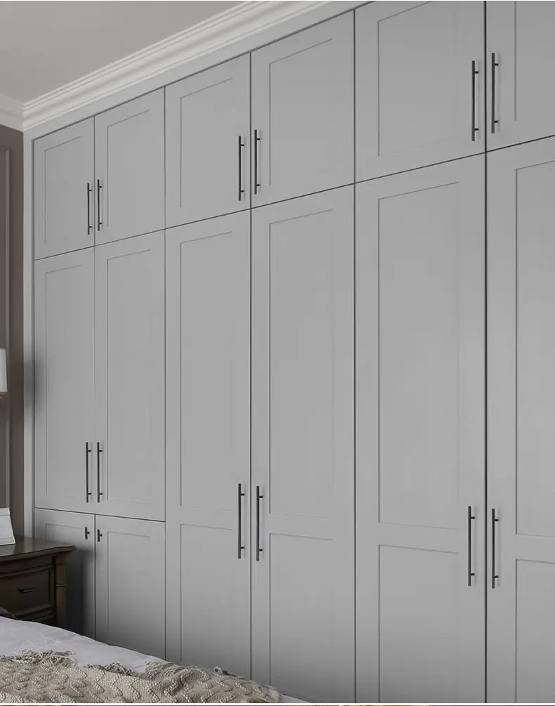 Furniture Handles Wardrobe Door Pull Stainless Steel Drawer Handle T Bar Straight Kitchen Long Cabinet Closet Knob Black Silver