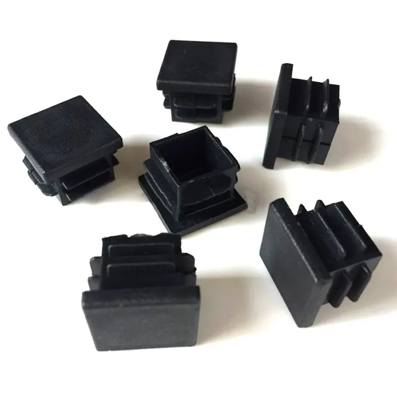 10PCS/Pack Square Plastic Black Blanking End Cap Tube Pipe Insert Plug Bung Furniture Accessories10/15/19/20/22/25/30/35/40/50mm