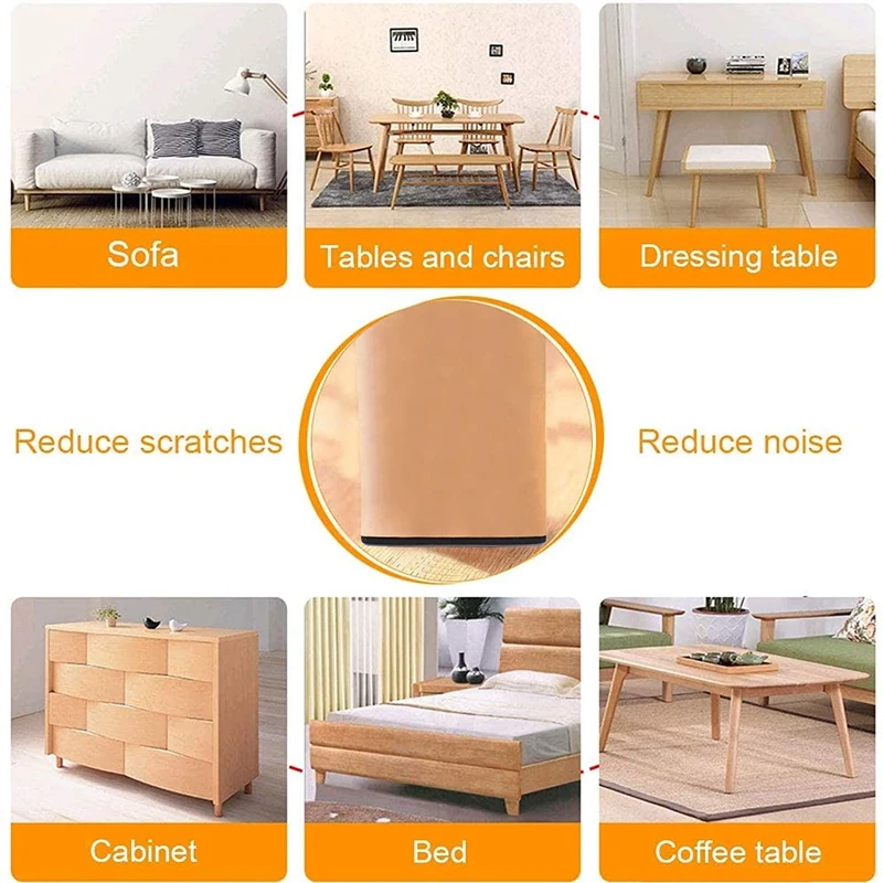 8Pc Furniture Glides Rectangle Furniture Sliders 25mm x 100mm Self Adhesive Furniture Moving Sliders for Floor Protector