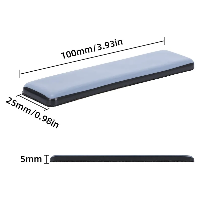 8Pc Furniture Glides Rectangle Furniture Sliders 25mm x 100mm Self Adhesive Furniture Moving Sliders for Floor Protector