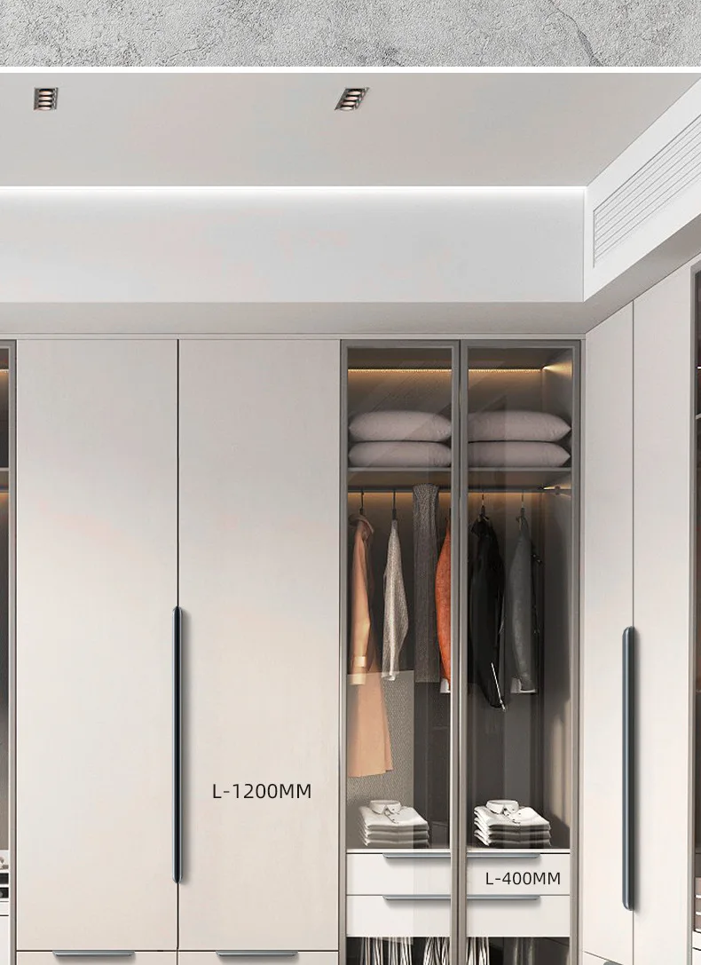 Invisible Door Handle Modern Minimalist Wardrobe Cupboard Drawer Knobs Kitchen Cabinet Pulls Hidden Handle Furniture Hardware