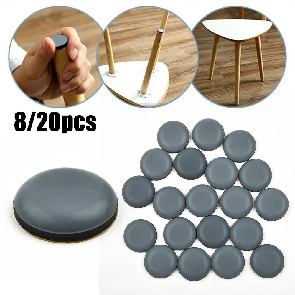 8/20pcs Furniture Sliders Feet Glider Self Adhesive Furniture Table Legs Moving Pads Floor Protector Moving Anti-abrasion Pads