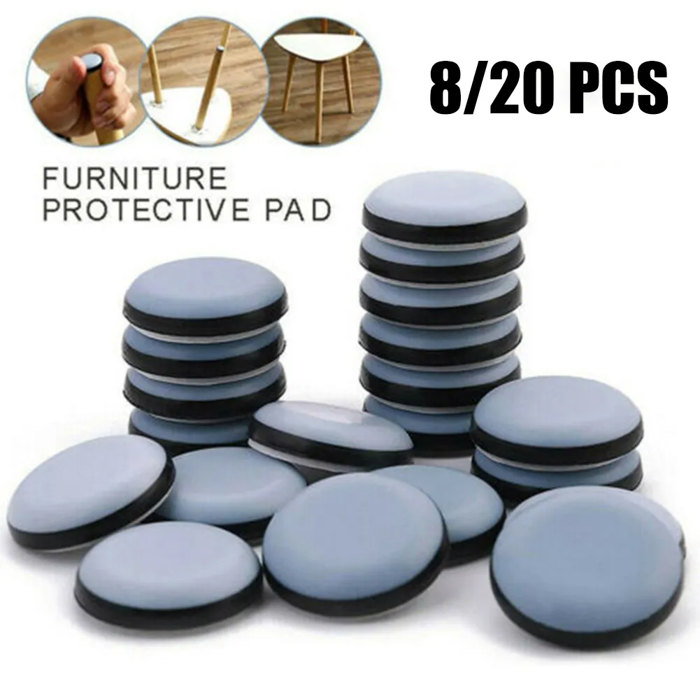 8/20pcs Furniture Sliders Feet Glider Self Adhesive Furniture Table Legs Moving Pads Floor Protector Moving Anti-abrasion Pads