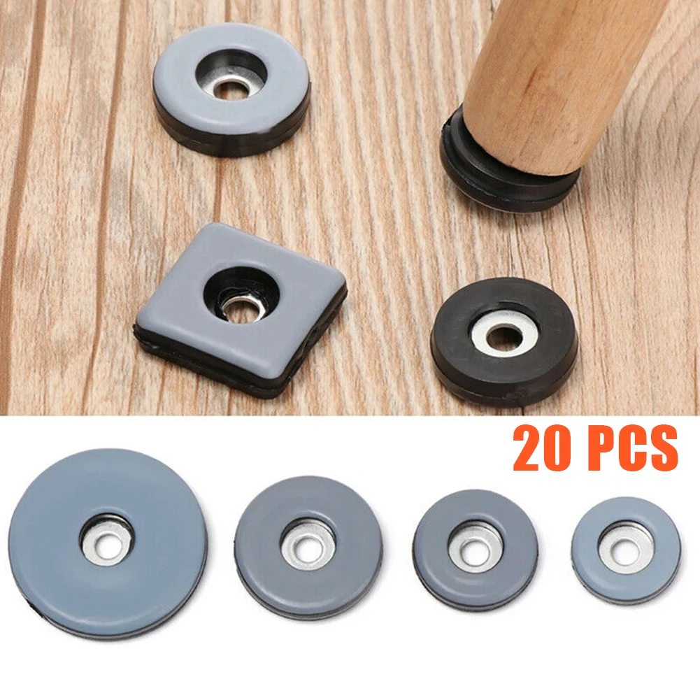 20 PCS Round PTFE Furniture Gliders Self Adhesive Pads Floor Chair Sofa Mat Slider Sliders Furniture Table Bases Protector Cups
