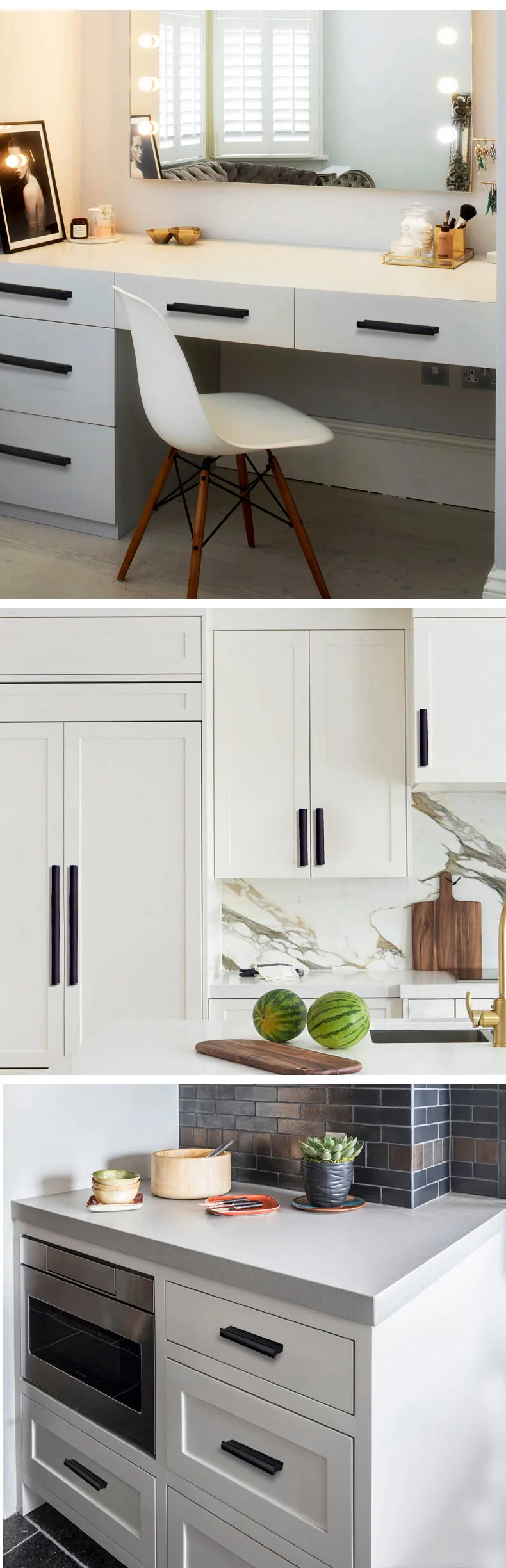 WV Kitchen Cabinet Handles and Pulls Black Silver Dressers Closet Furniture Door Handles Aluminum Drawer and Knobs Hardwares