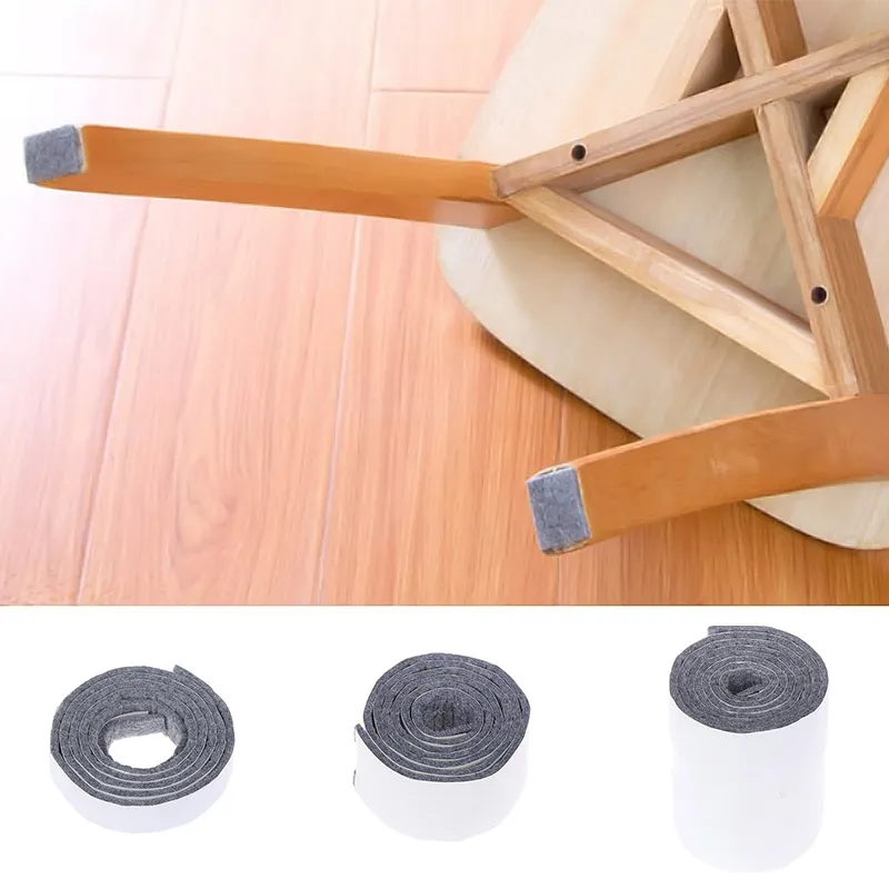 100cm/Roll Self-Adhesive Felt Furniture Leg Pad Anti-slip Mat Floor Protector Wear-resisting Table Chair Leg Sticky Back Bumper