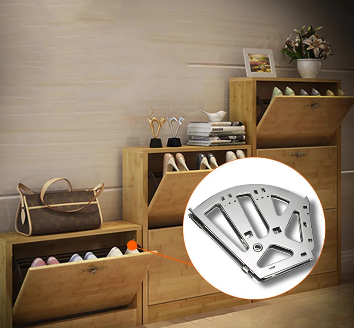 2Pcs 3 Color Shoes Drawer Cabinet Hinge Rack Stainless Steel Foldable Shelf Fitting Hardware Furniture Hinge 3 Layer