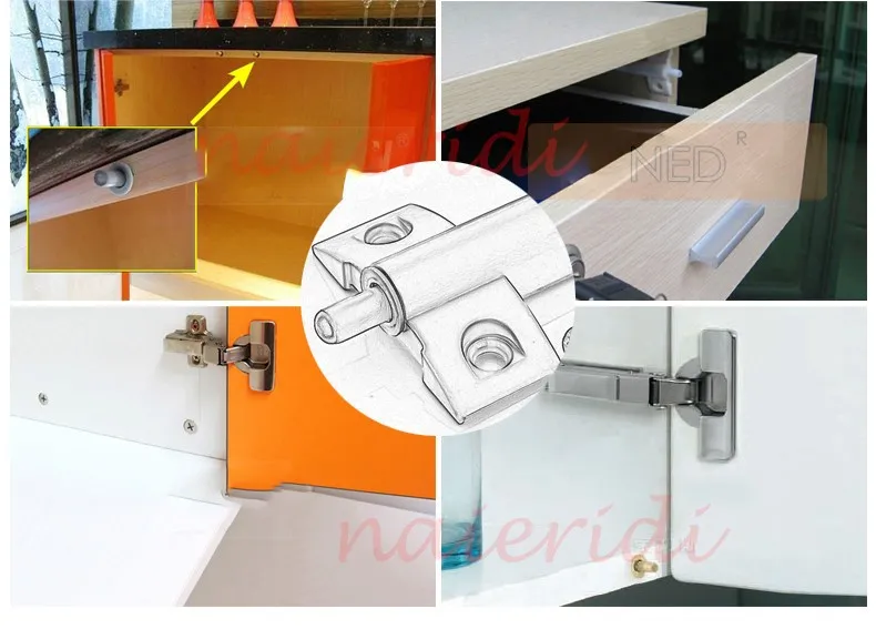 4PCS NAIERDI C Serie Hinge Stainless Steel Door Hydraulic Hinges Damper Buffer Soft Close For Cabinet Kitchen Furniture Hardware