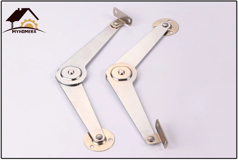 Myhomera 1 Pair Cabinet Hinges Furniture Door Lift Support Lid Kitchen Cupboard Tatami Heavy Load 45 / 75 / 90 Degree Open/Close