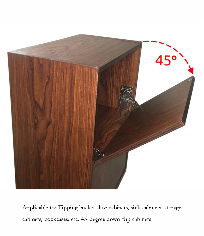 2Pcs/set Cabinet Door Spring Hinges 45 Degree Downturn Shoe Door Hinge, Bookcase Door Connector Hinge Furniture Accessories