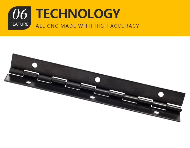270 degree open long line L380mm L153mm 1mm thick  Iron black piano furniture hinge with free screws