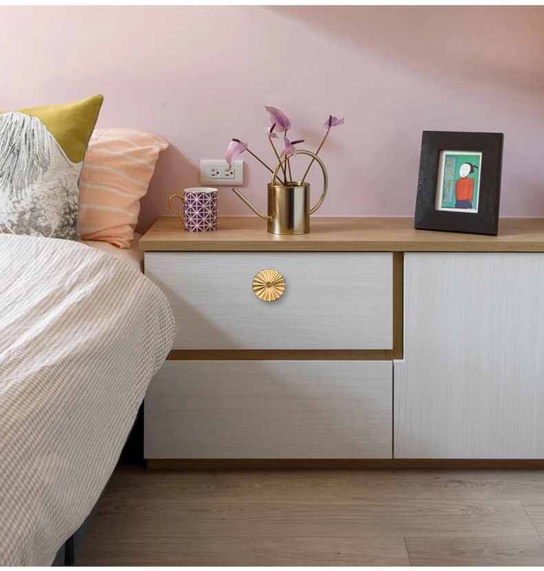 AOBT Flower Dressers Cabinet Handles Gold Wardrobe Door Knobs Pulls for Furniture Kitchen Storage Cupboard Closet Drawer Home 64